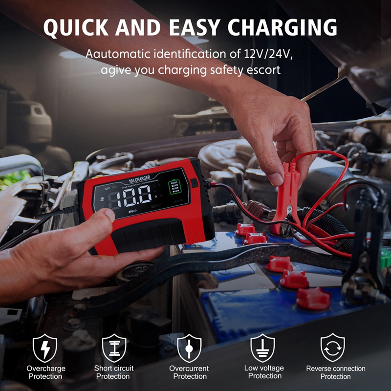 Lifepo4 Battery Charger Smart Automatic - 10A Automatic Charging for Lithium LiFePO4