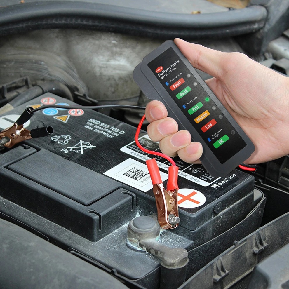 Alternator Tester Digital Diagnostic Tool - Mini 12V Car Battery Tester Digital