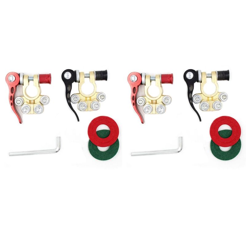 Battery Terminal Clamps Quick Release Brass - 2X 12V 24V Battery Terminals Clamps