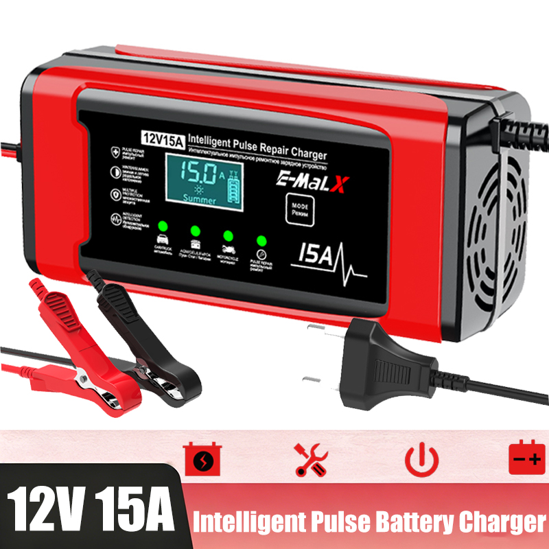 Lifepo4 Battery Charger Smart Automatic - EU Plug 12V 15A Smart Battery