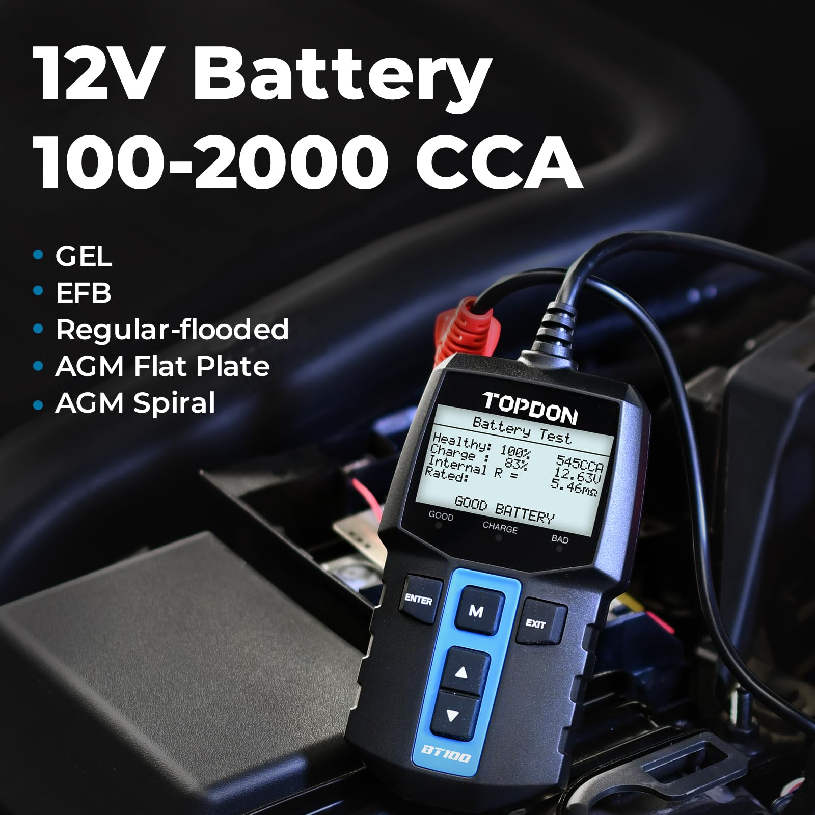 TOPDON BT100 12V Digital Batte - Car Battery Load Tester Digital Cranking recension och pris