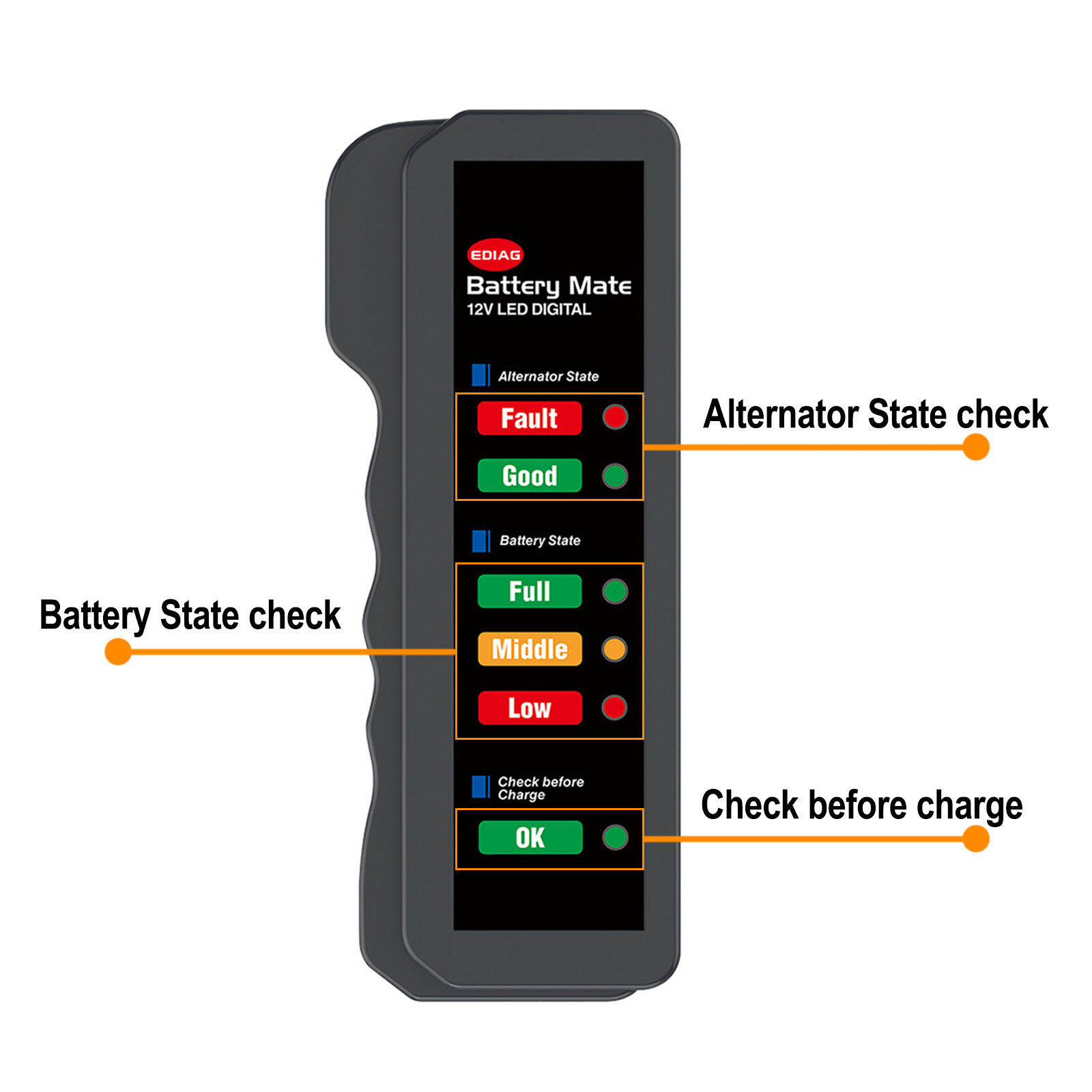 Mini 12V Car Battery Tester Di - Alternator Tester Digital Diagnostic Tool recension och pris