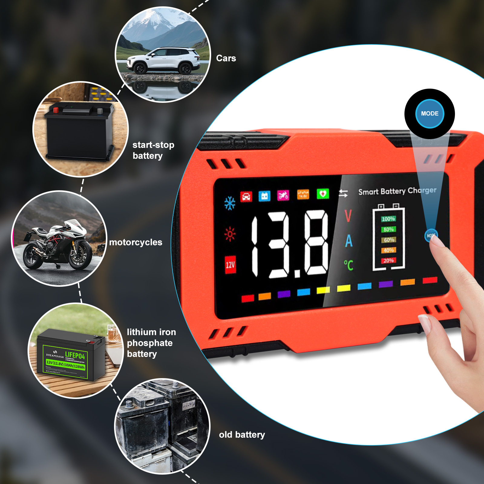 12V 6A Smart Car Battery Charg - Lifepo4 Battery Charger Smart Automatic recension och pris