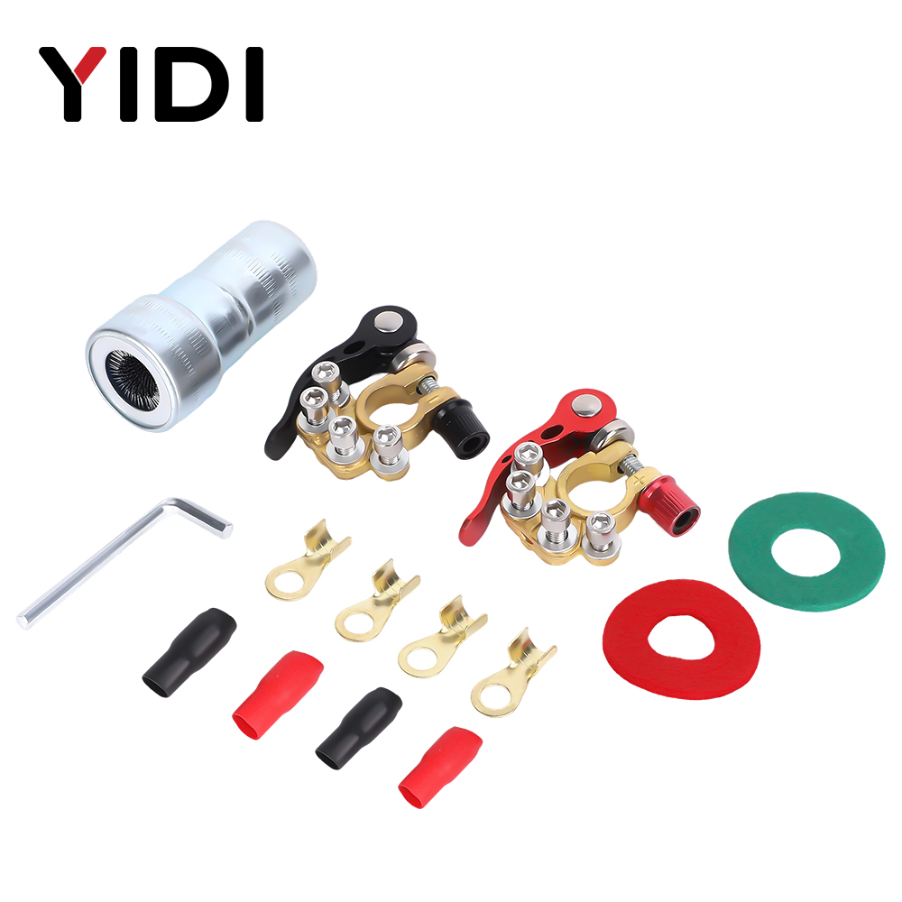 2PCS Car Auto Battery Connecto - Battery Terminal Clamps Quick Release Brass recension och pris