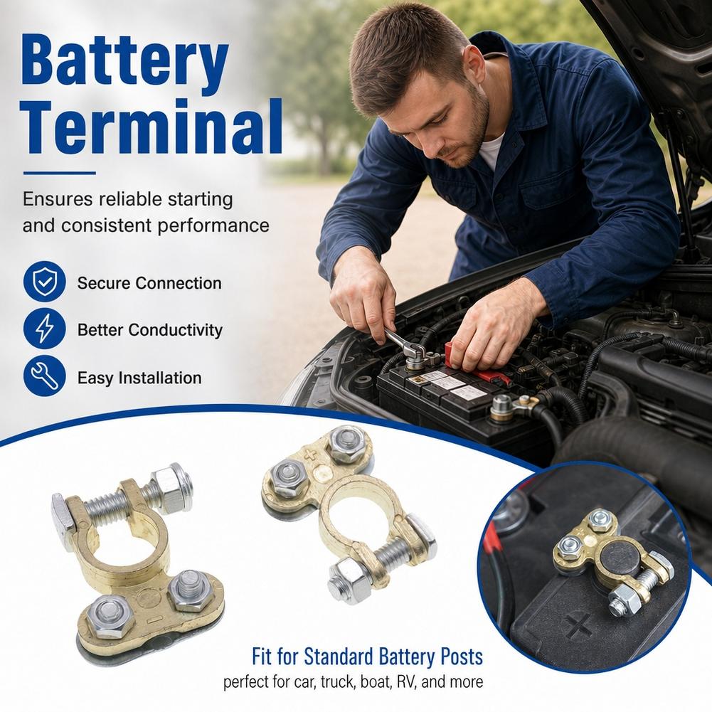 1pair Battery Terminals Connec - Battery Terminal Clamps Quick Release Brass recension och pris