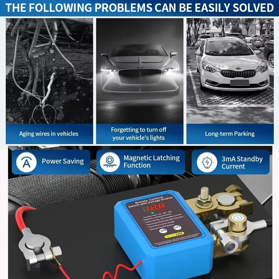 12V 240A Automatic Battery Dis - Battery Disconnect Switch Master Cut Off recension och pris
