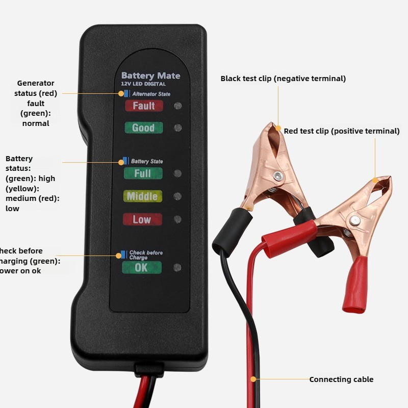 Portable Car Battery Start Tes - Alternator Tester Digital Diagnostic Tool recension och pris