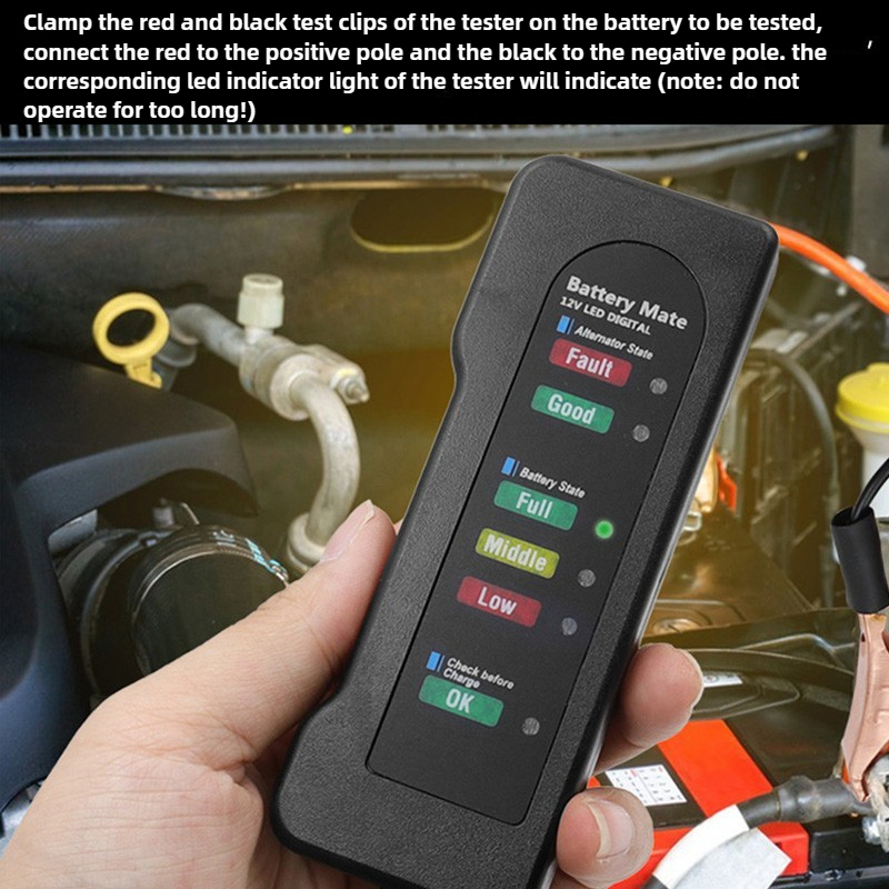 Portable Car Battery Start Tes - Alternator Tester Digital Diagnostic Tool recension och pris