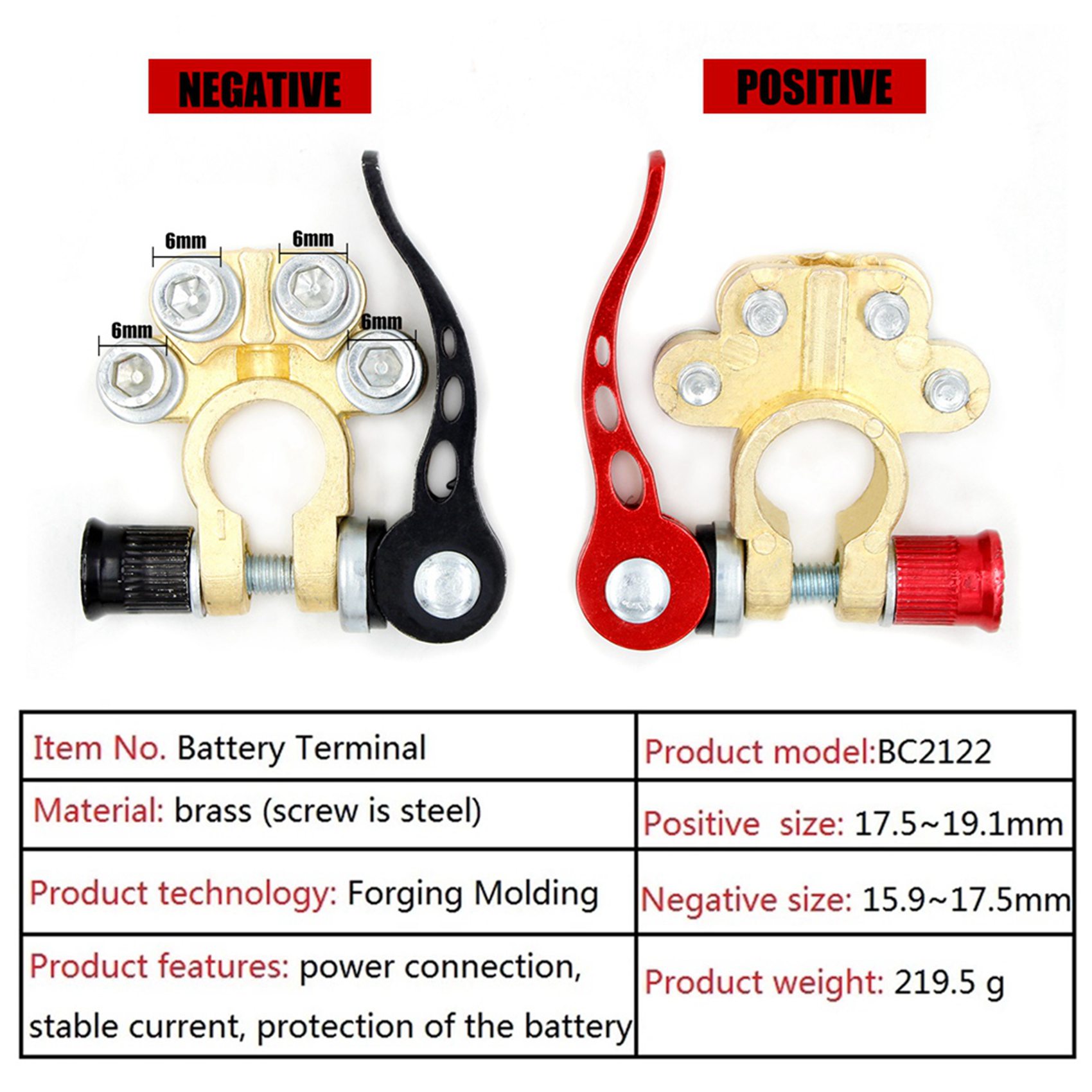 Classy-4X Quick Release Batter - Battery Terminal Clamps Quick Release Brass recension och pris