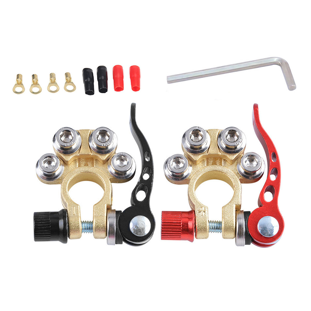 12V Quick Disconnect Car Batte - Battery Terminal Clamps Quick Release Brass recension och pris