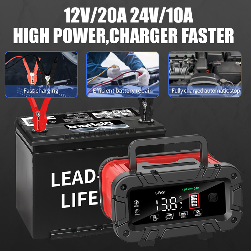 20A Battery Charger 12V/24V Sm - Smart Car Battery Charger 12V 24V 20A recension och pris