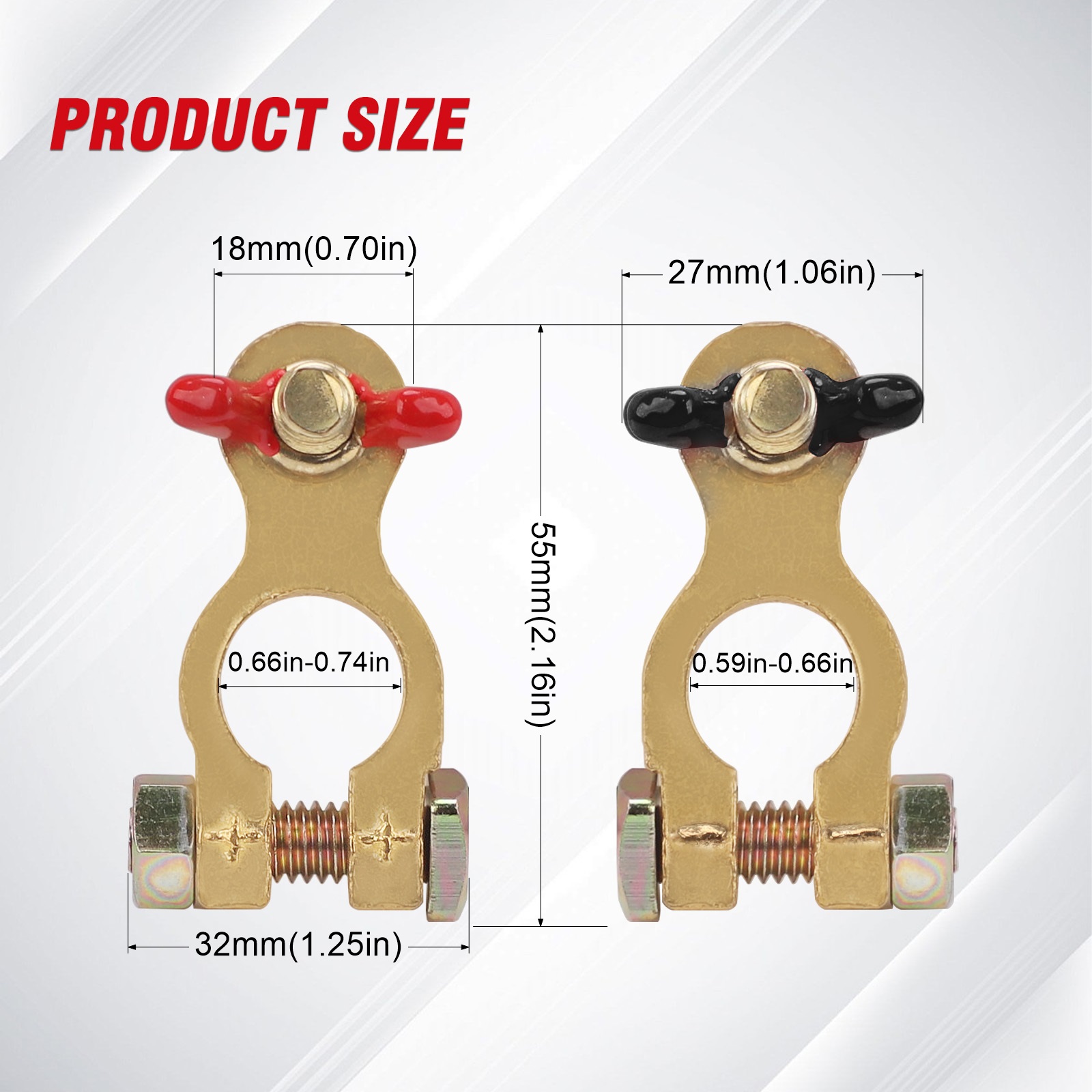 1Pair Car Battery Terminal Cla - Battery Terminal Clamps Quick Release Brass recension och pris