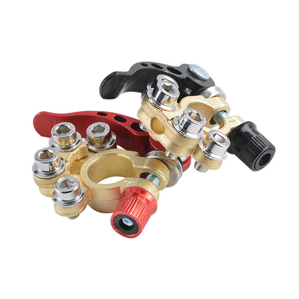 12V Positive & Negative Wire C - Battery Terminal Clamps Quick Release Brass recension och pris