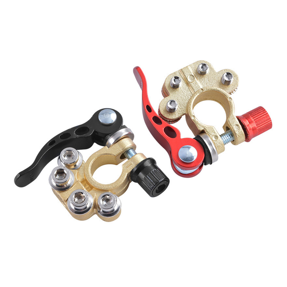 12V Positive & Negative Wire C - Battery Terminal Clamps Quick Release Brass recension och pris