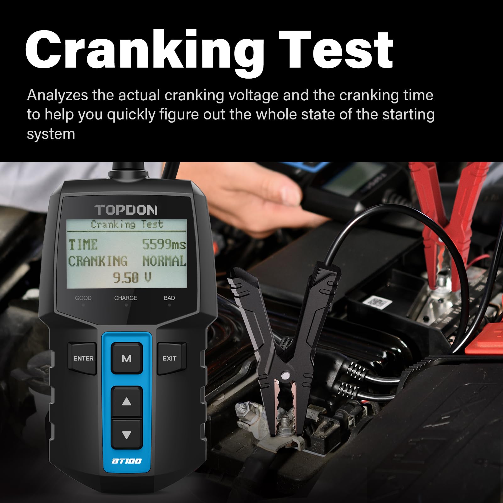 TOPDON BT100 12V Digital Batte - Car Battery Load Tester Digital Cranking recension och pris