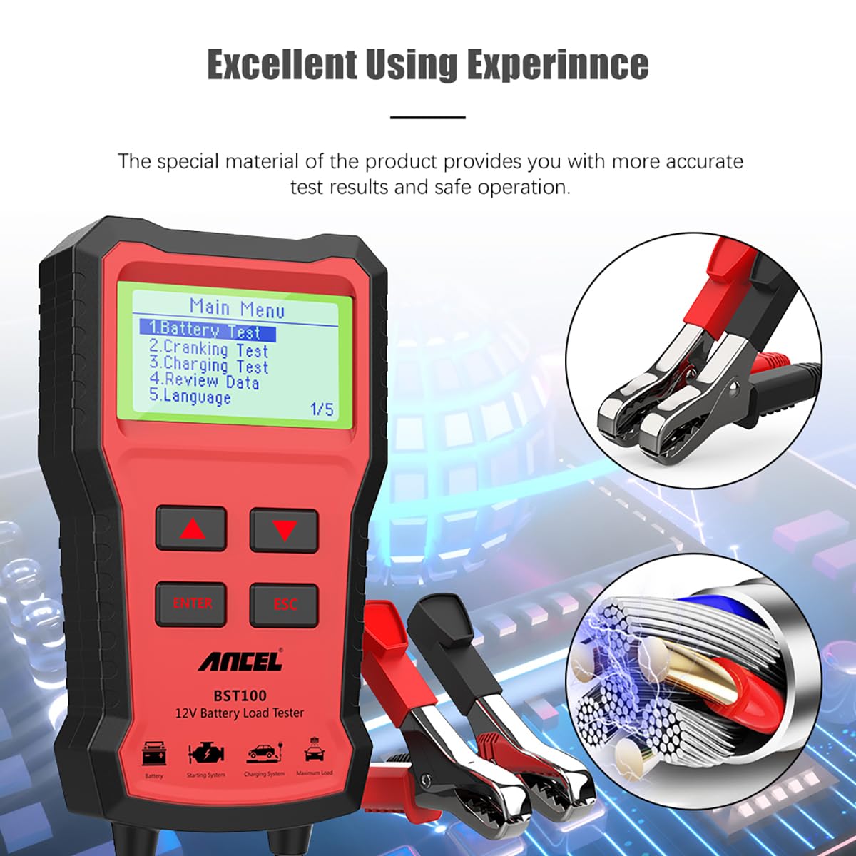 Digital 12V Car Battery Tester - Car Battery Load Tester Digital Cranking recension och pris
