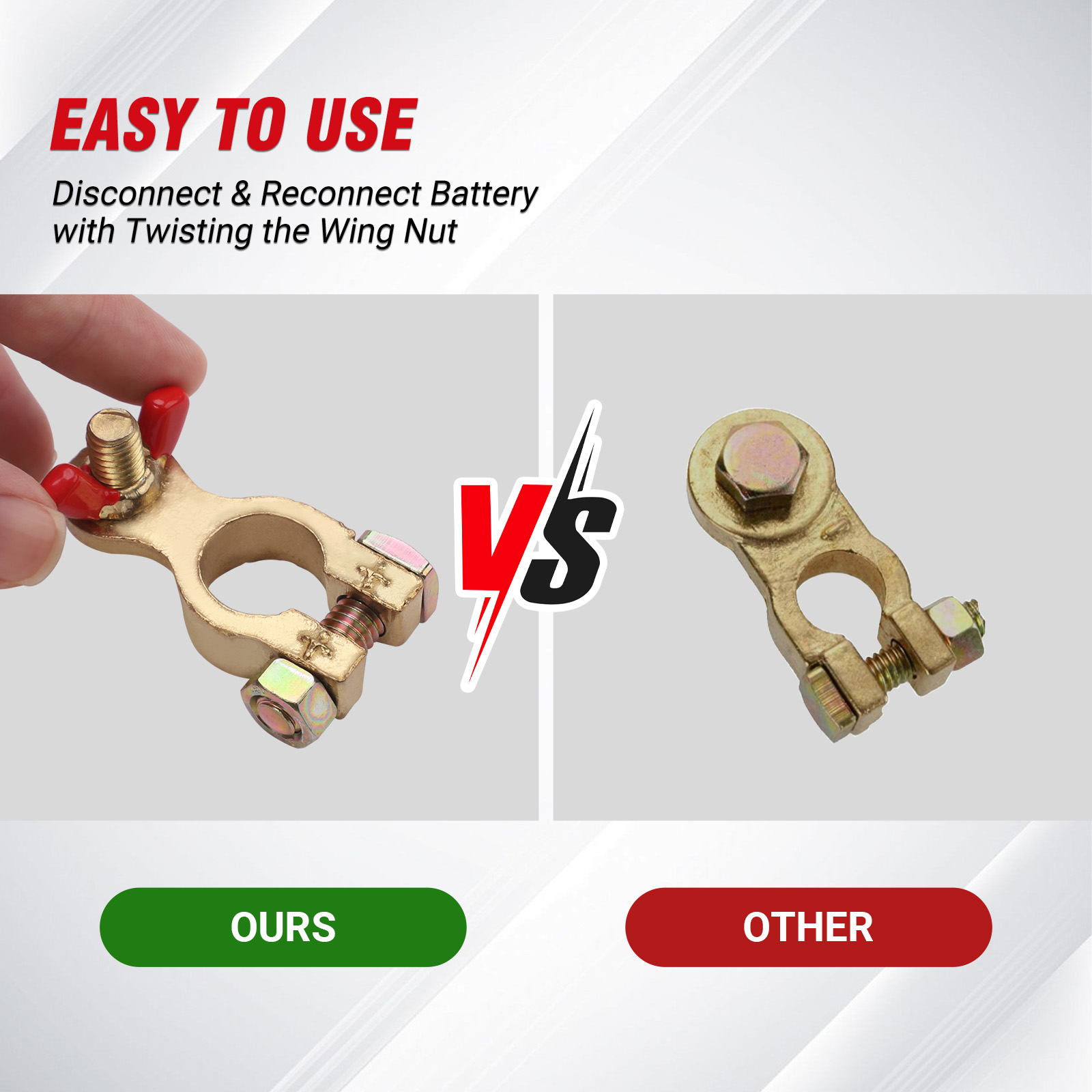 Car Truck Boat Caravan CNSPEED - Battery Terminal Clamps Quick Release Brass recension och pris
