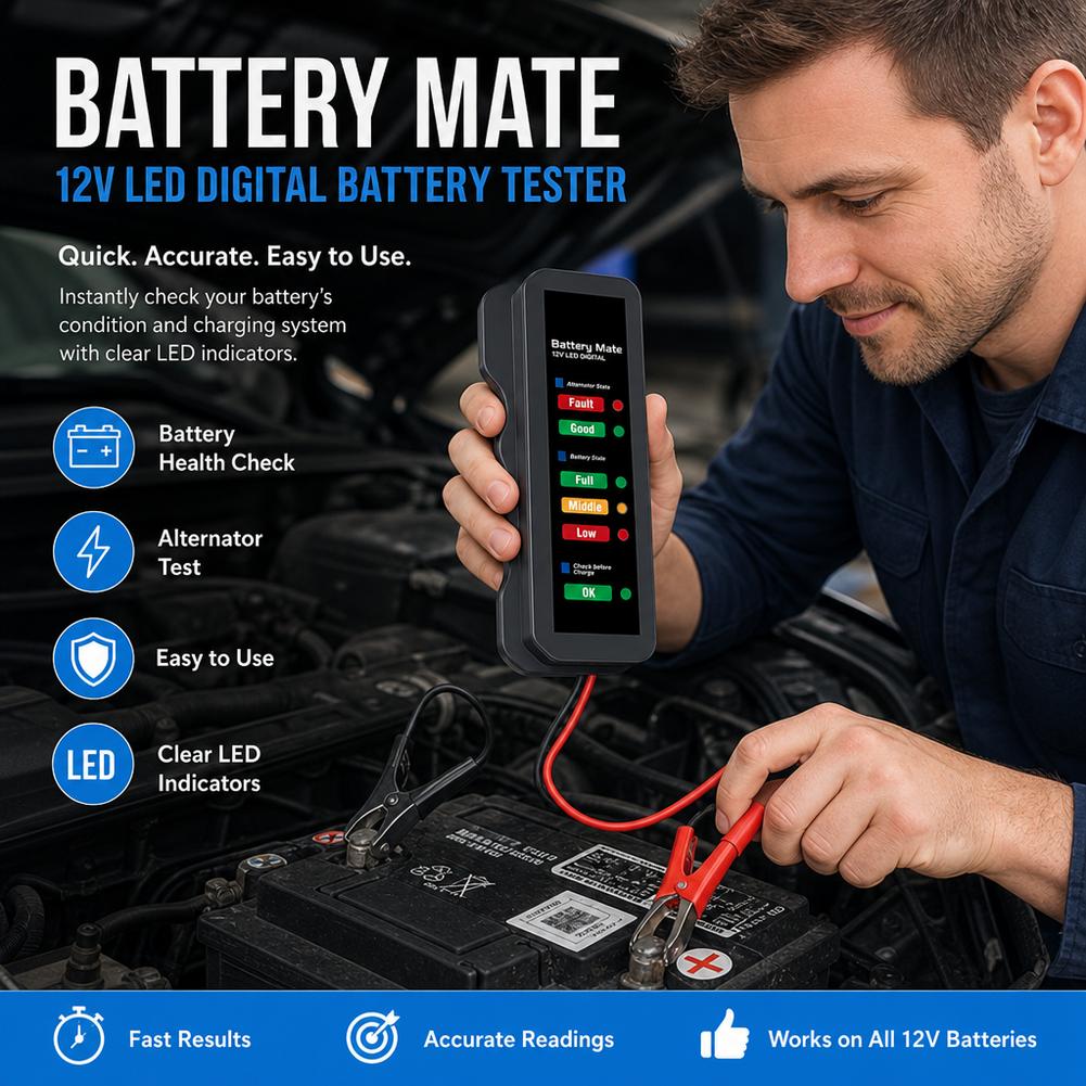 12V Digital Alternator Tester  - Alternator Tester Digital Diagnostic Tool recension och pris
