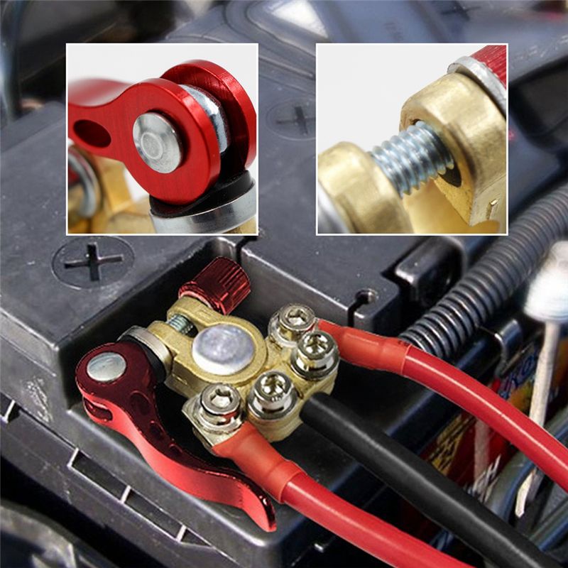 2X 12V 24V Battery Terminals C - Battery Terminal Clamps Quick Release Brass recension och pris