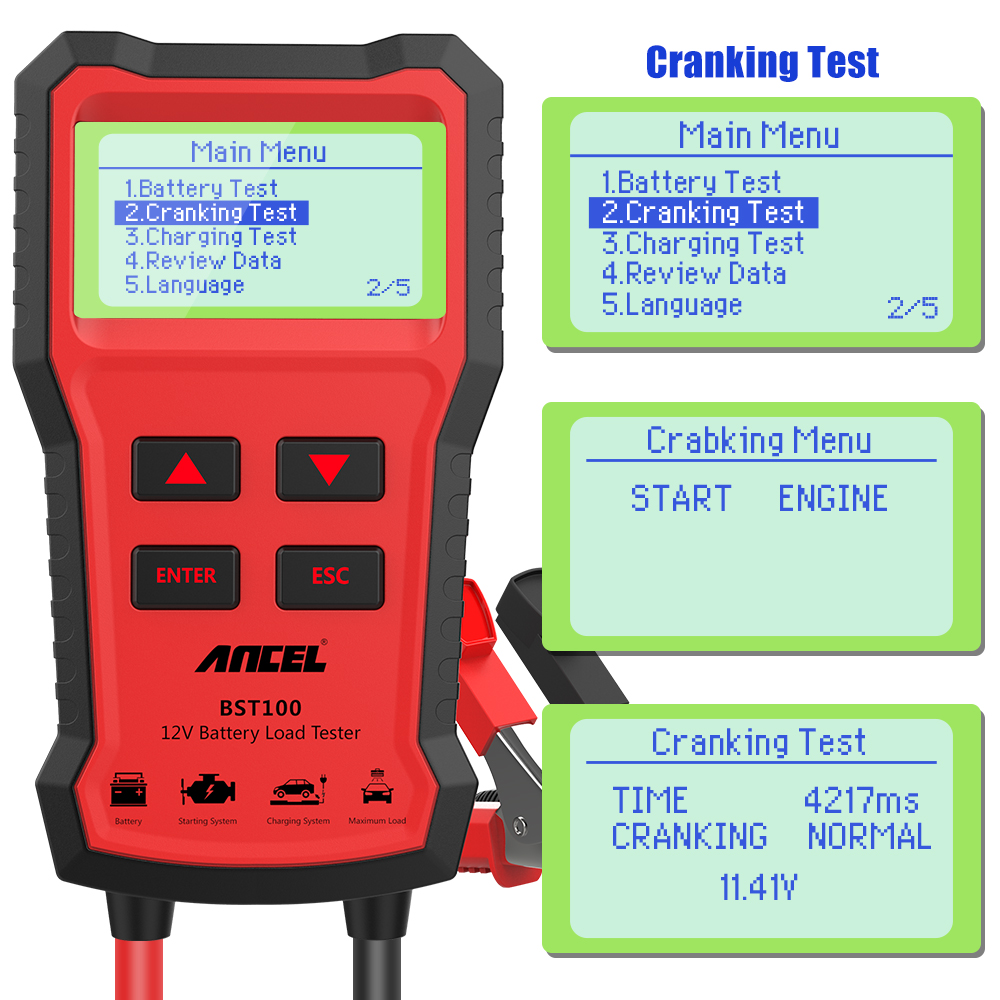 HOT ANCEL BST100 Car Battery T - Car Battery Load Tester Digital Cranking recension och pris