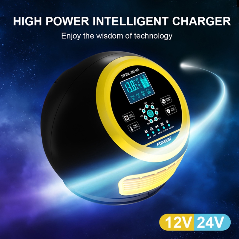 Super Sale FOXSUR 20A/12V 10A/ - Smart Car Battery Charger 12V 24V 20A recension och pris