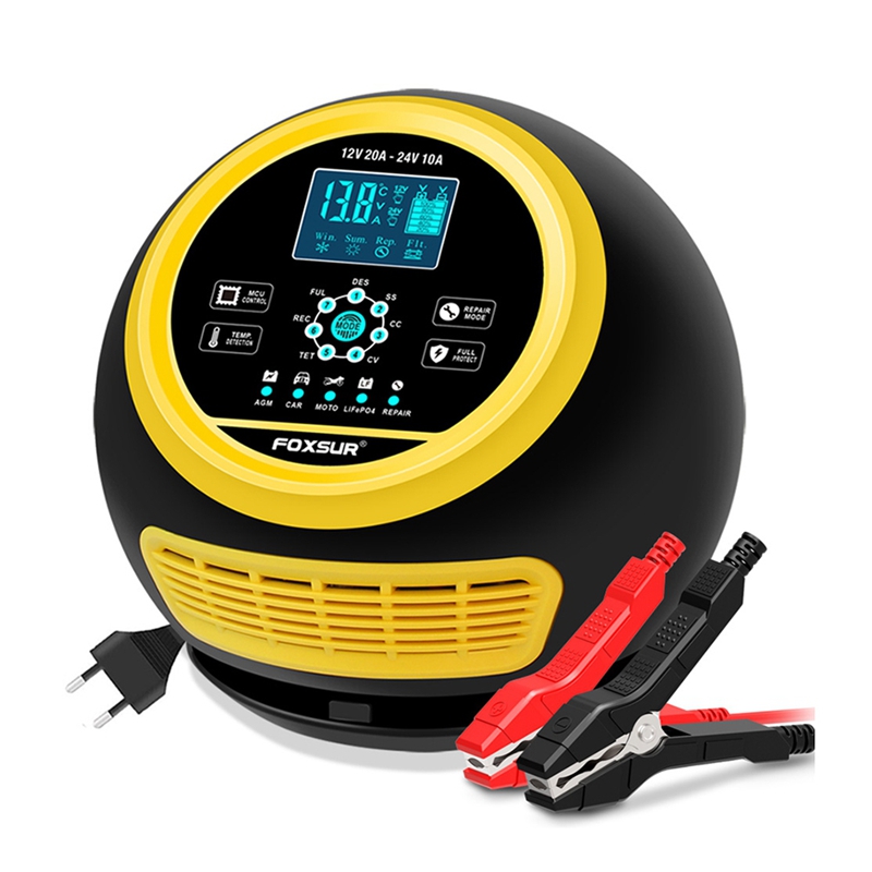Super Sale FOXSUR 20A/12V 10A/ - Smart Car Battery Charger 12V 24V 20A recension och pris
