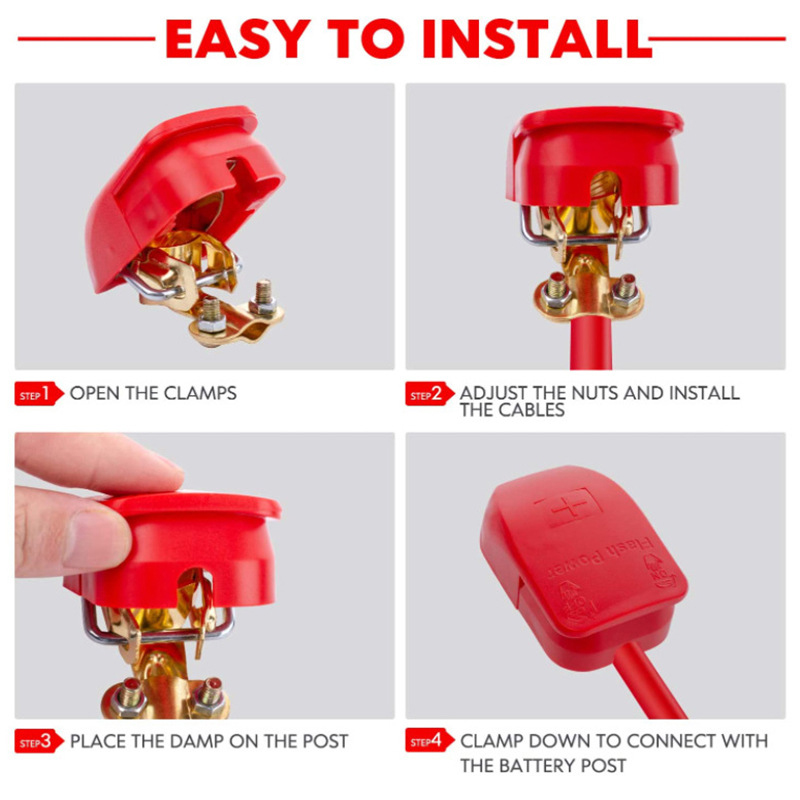 1 Pair Car Battery Terminal Cl - Battery Terminal Clamps Quick Release Brass recension och pris