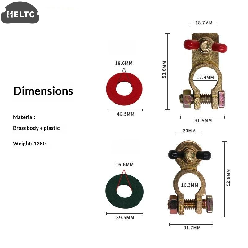 1 Set Solid Brass Clamps Conne - Battery Terminal Clamps Quick Release Brass recension och pris