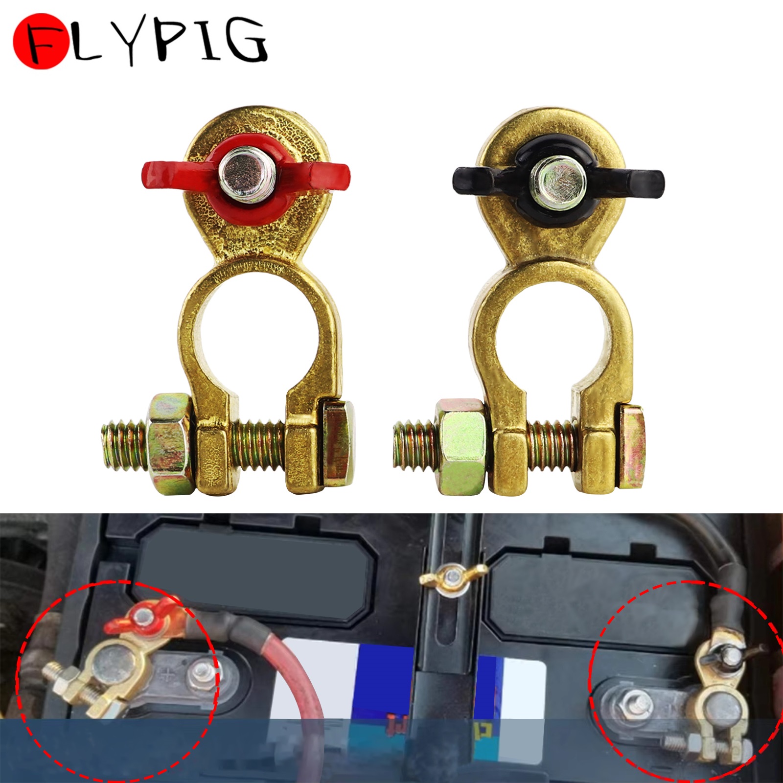 Car Battery Terminal Clamps Co - Battery Terminal Clamps Quick Release Brass recension och pris