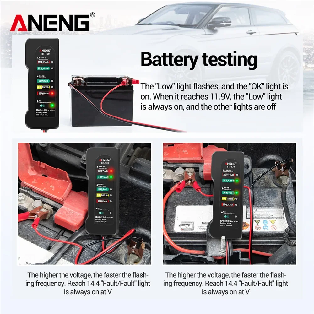 ANENG BT-170 12V Car Motorcycl - Alternator Tester Digital Diagnostic Tool recension och pris