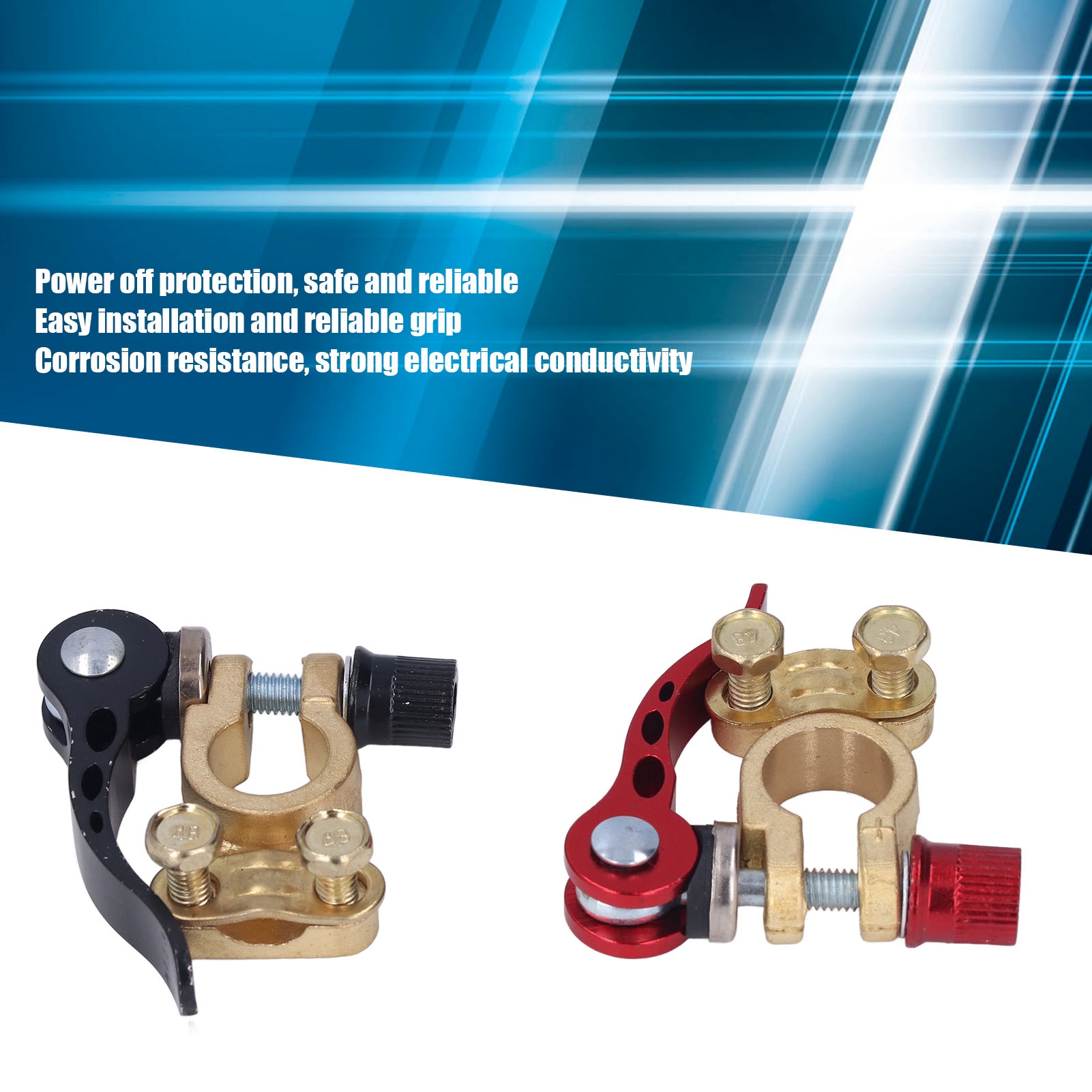 2PCS Car Battery Terminal Conn - Battery Terminal Clamps Quick Release Brass recension och pris