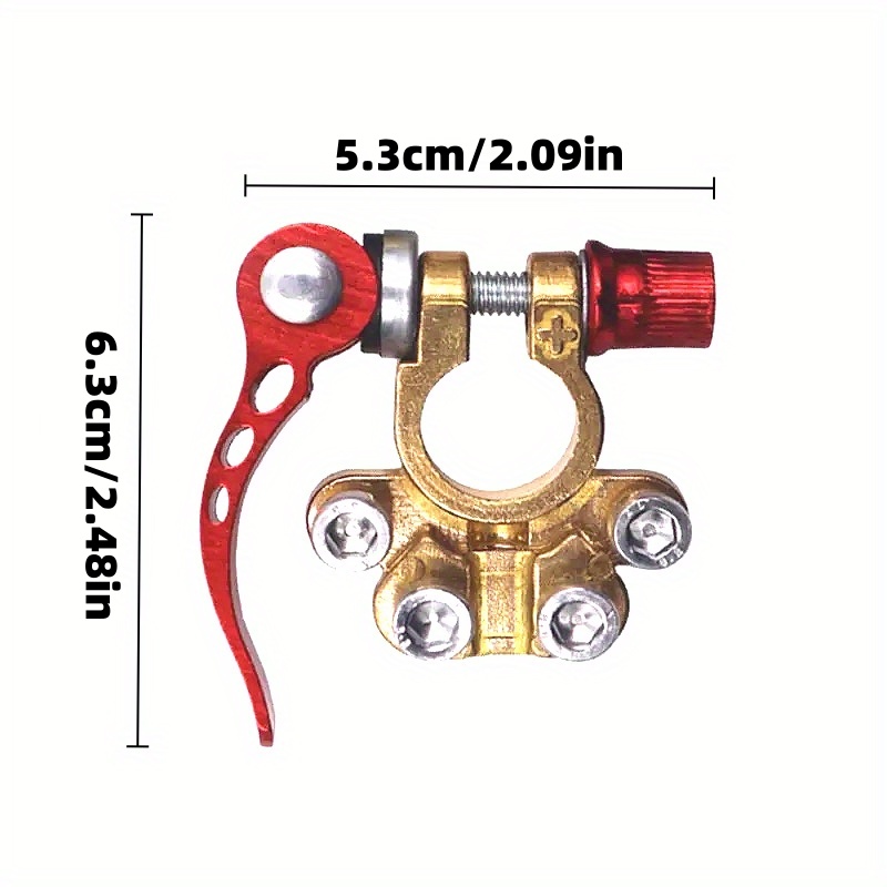 1 Set of Positive and Negative - Battery Terminal Clamps Quick Release Brass recension och pris