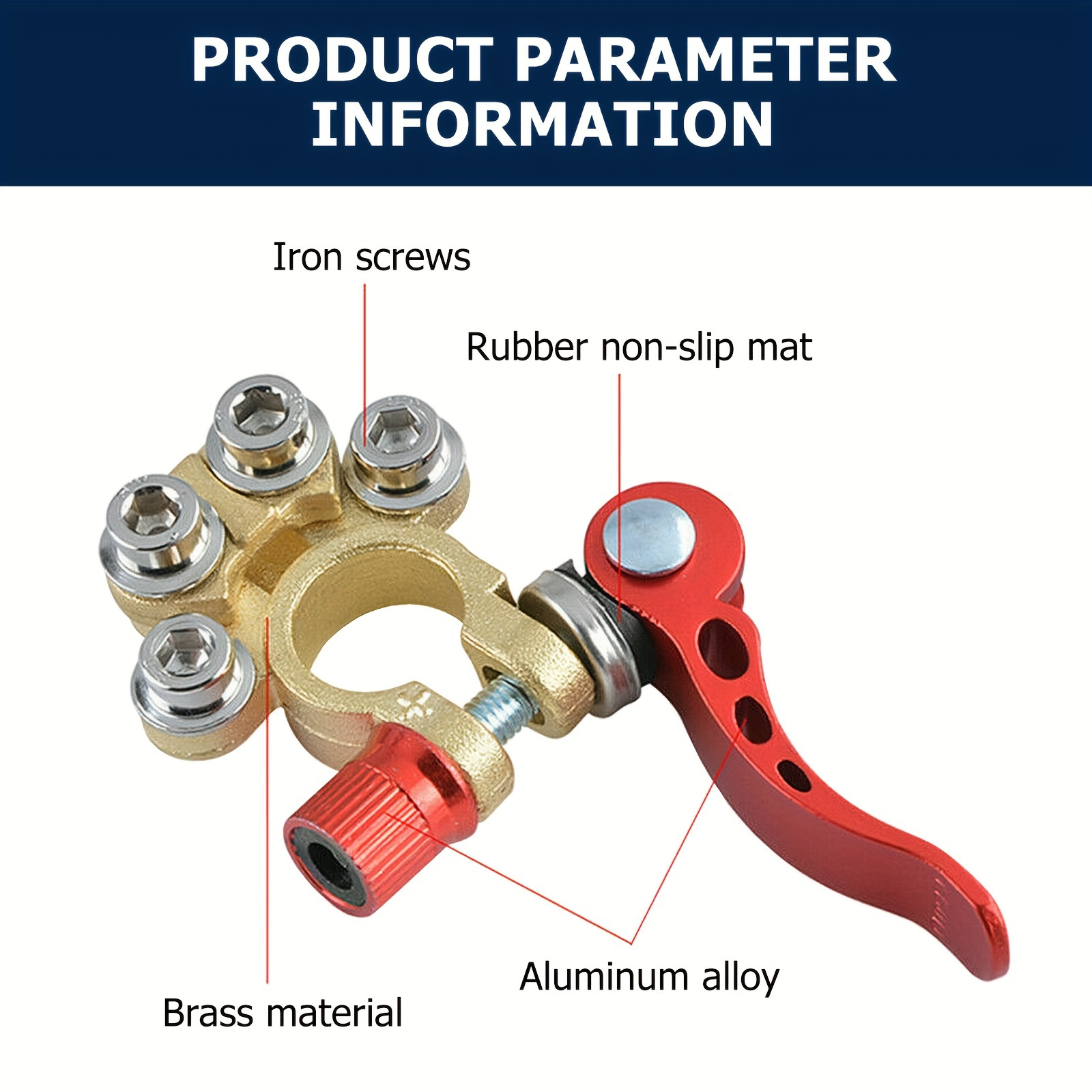 1 Set of Positive and Negative - Battery Terminal Clamps Quick Release Brass recension och pris