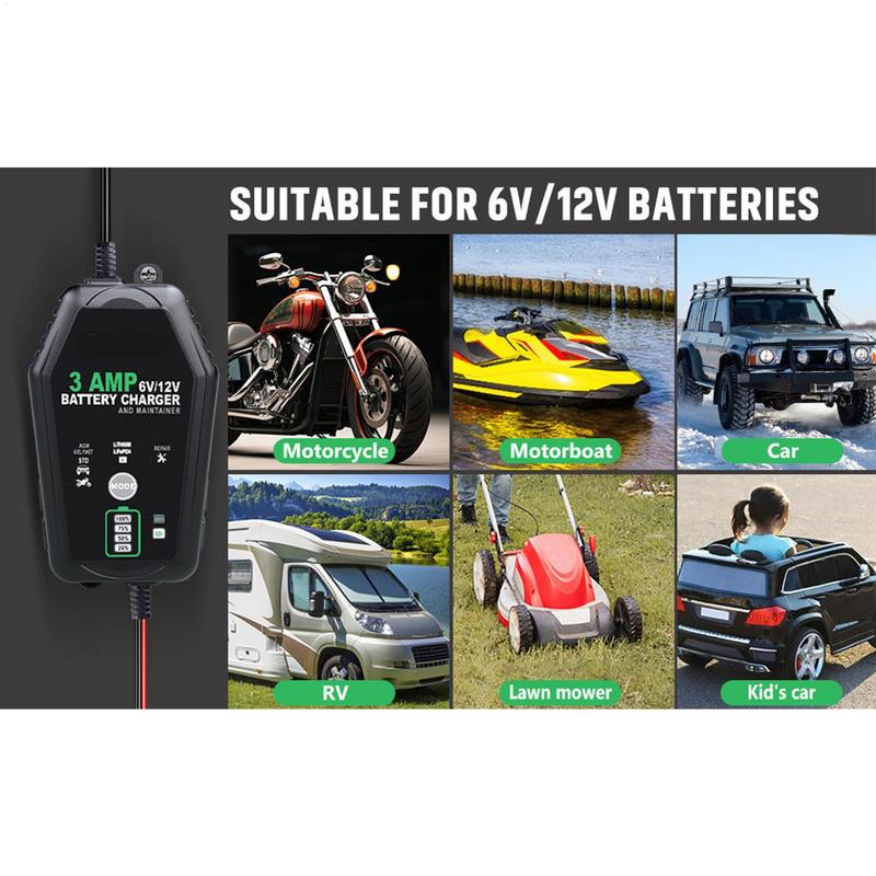 3000mA 6V 12V Fully Automatic  - Lifepo4 Battery Charger Smart Automatic recension och pris