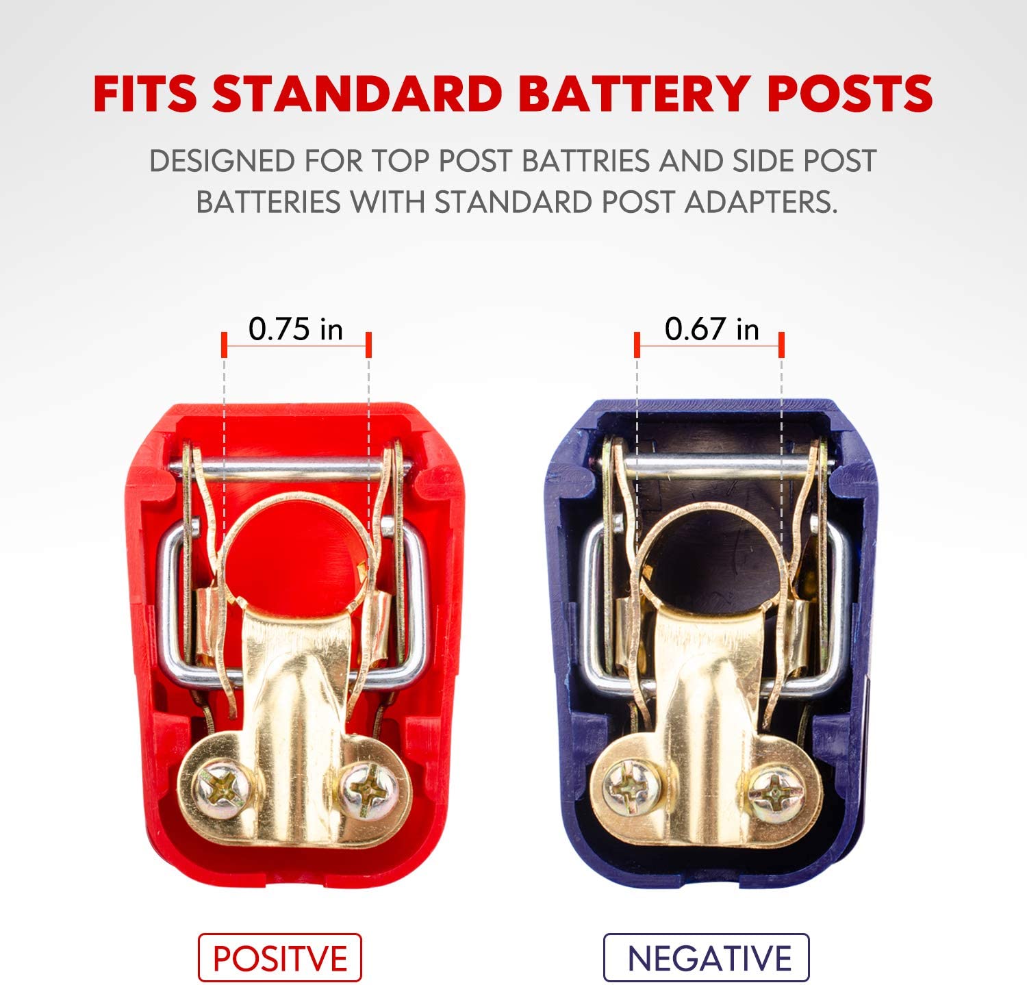 1 Pair Positive & Negative Qui - Battery Terminal Clamps Quick Release Brass recension och pris