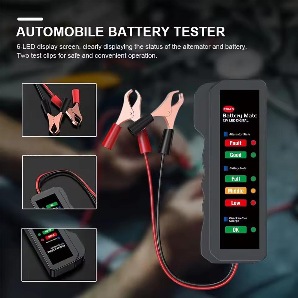 Car Battery Tester 12V Digital - Alternator Tester Digital Diagnostic Tool recension och pris