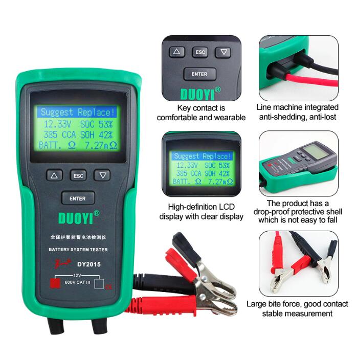 DUOYI DY2015 12V Car Battery S - Car Battery Load Tester Digital Cranking recension och pris